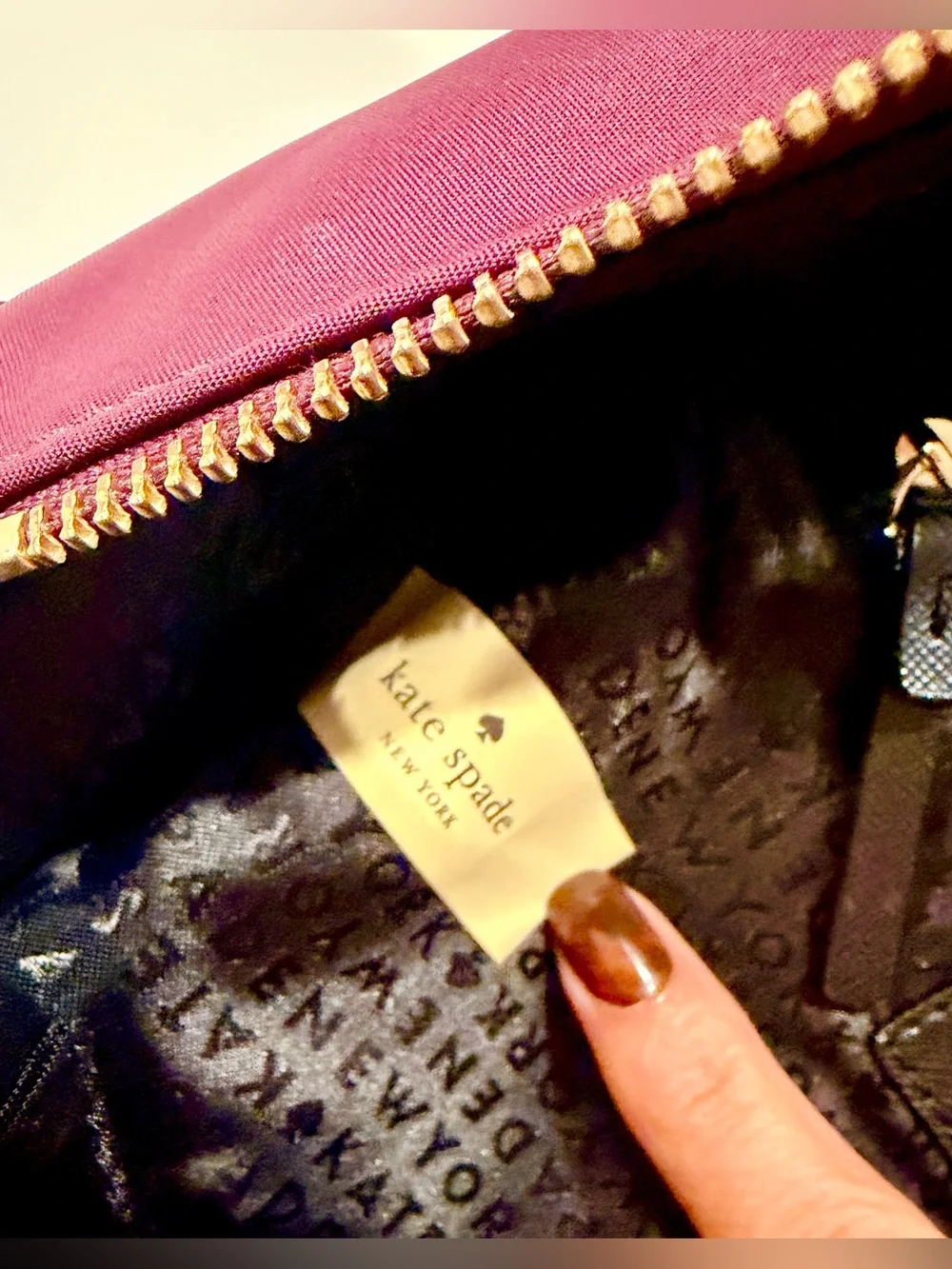 Kate Spade Wilson Road Burgundy Crystal Embellished Backpack RARE Retail $320
